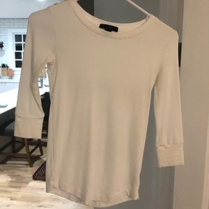 White, 3/4 sleeve tee